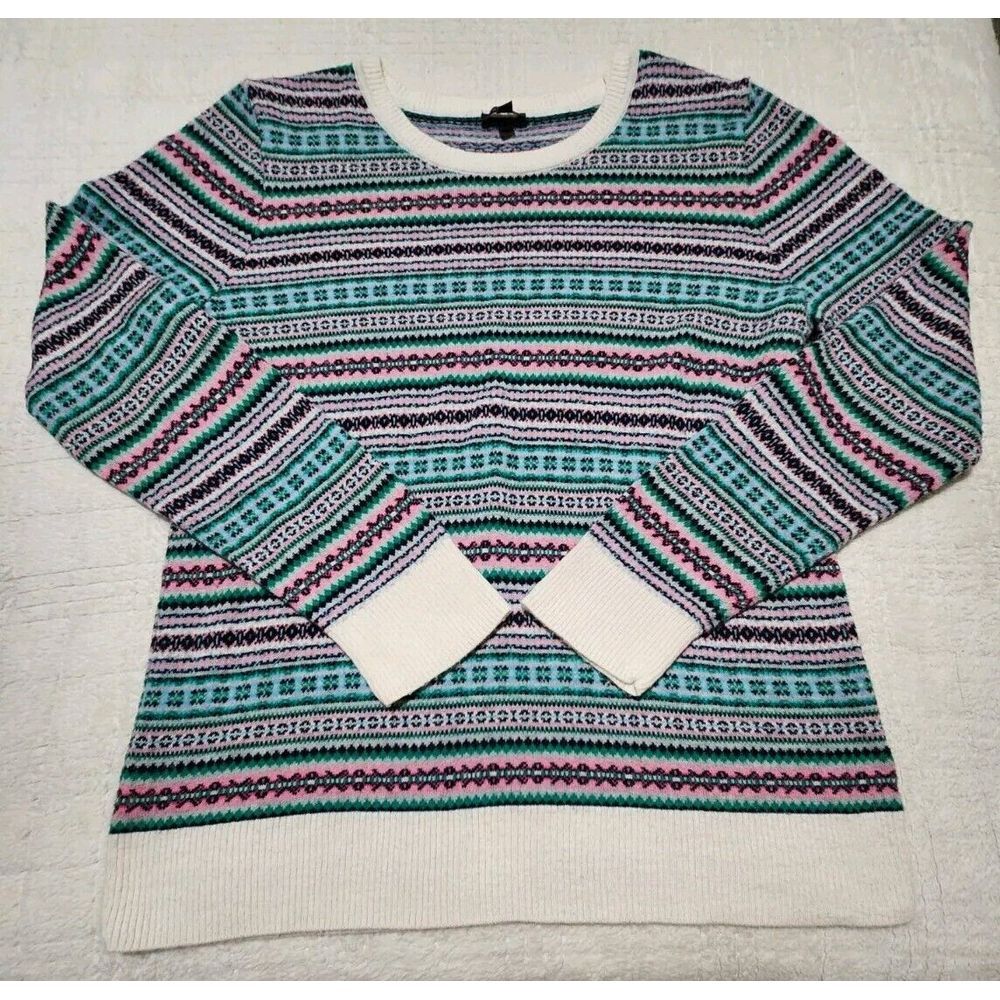 Talbots‎ Women's Large Fair Isle Pattern Classic Wool Blend Sweater